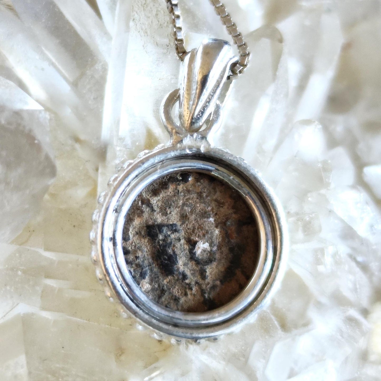 King Herod The Great Antique Coin Silver Pendant, Jesus Time Coin Medallion, Jewish Roman Cornucopia Coin