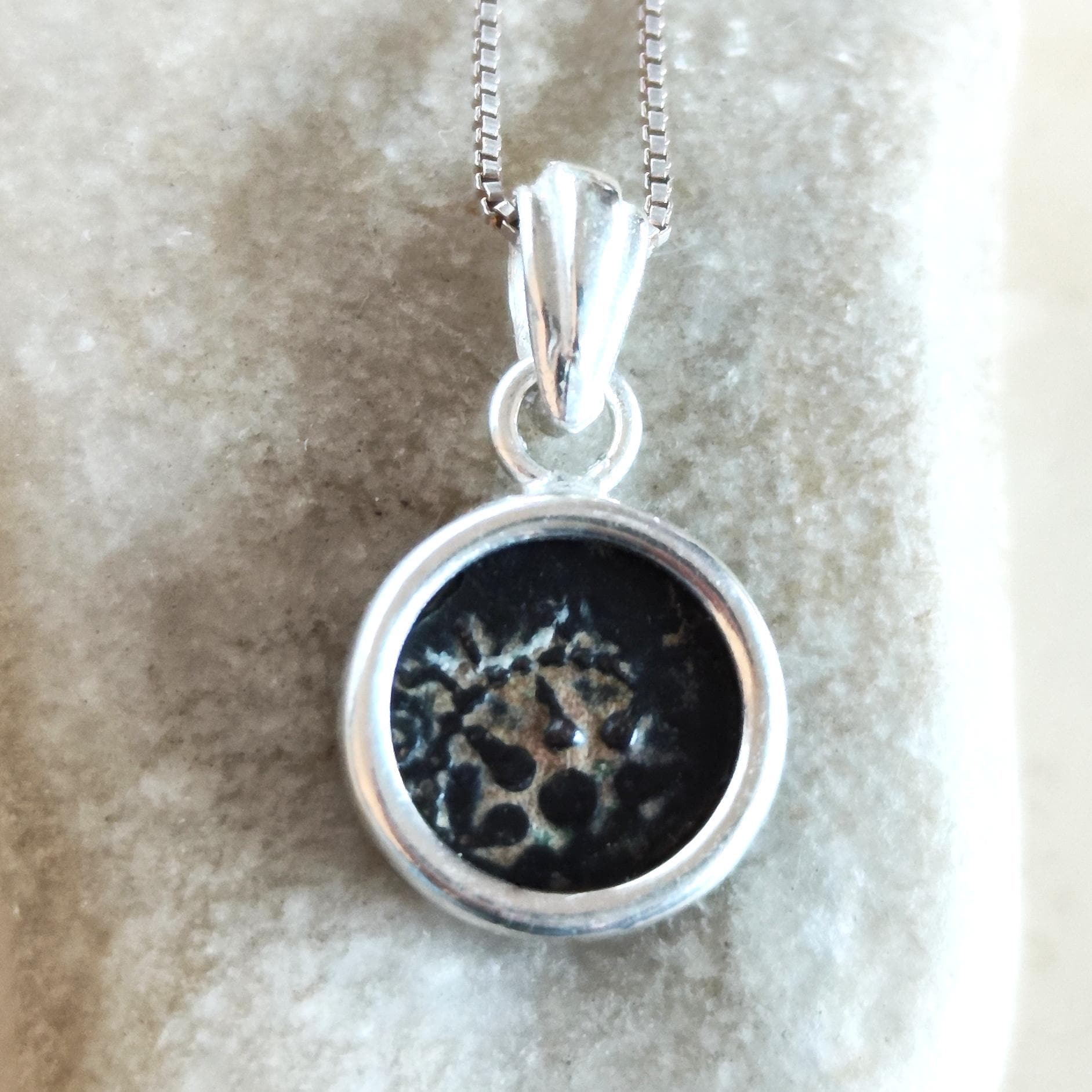 Antique Coin Silver Pendant, Judean Widows Mite Dainty Necklace, Christian New Testament Artifact Barr Designs