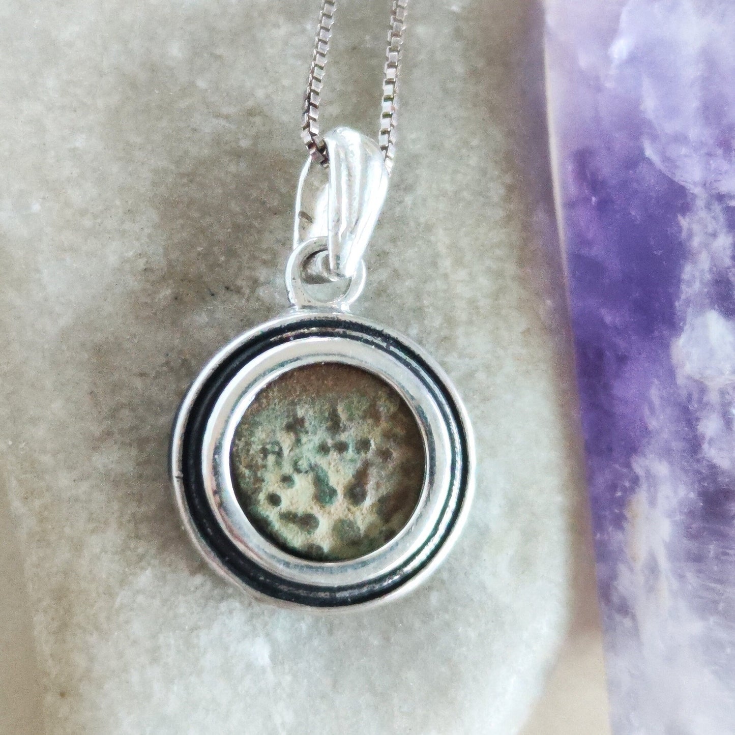 Widow's Mite Silver Pendant: Ancient Coin Christian Necklace Barr Designs