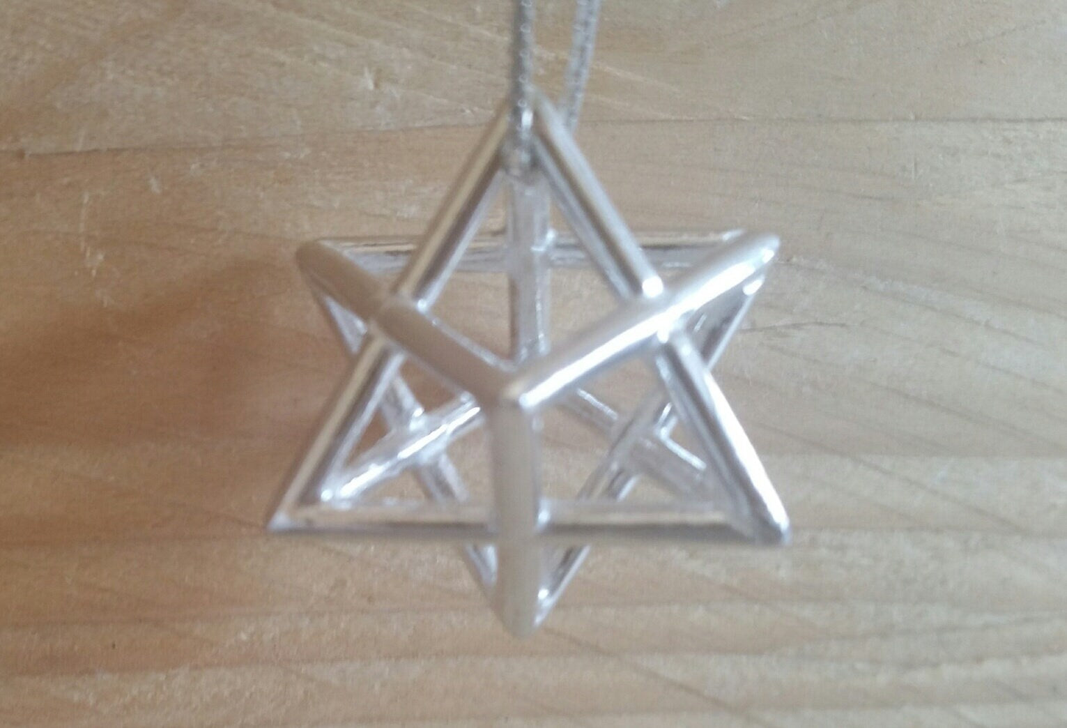 Sterling Silver Merkaba Necklace: Kabbalah Jewish Jewelry, Protection Star Tetrahedron Barr Designs