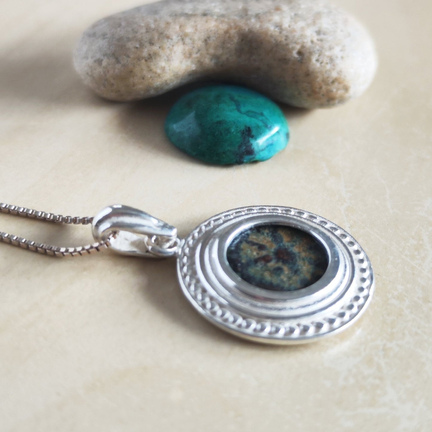 Genuine Widow's Mite Pendant, Ancient Coin Silver Necklace, Jesus Christian Jewelry Barr Designs