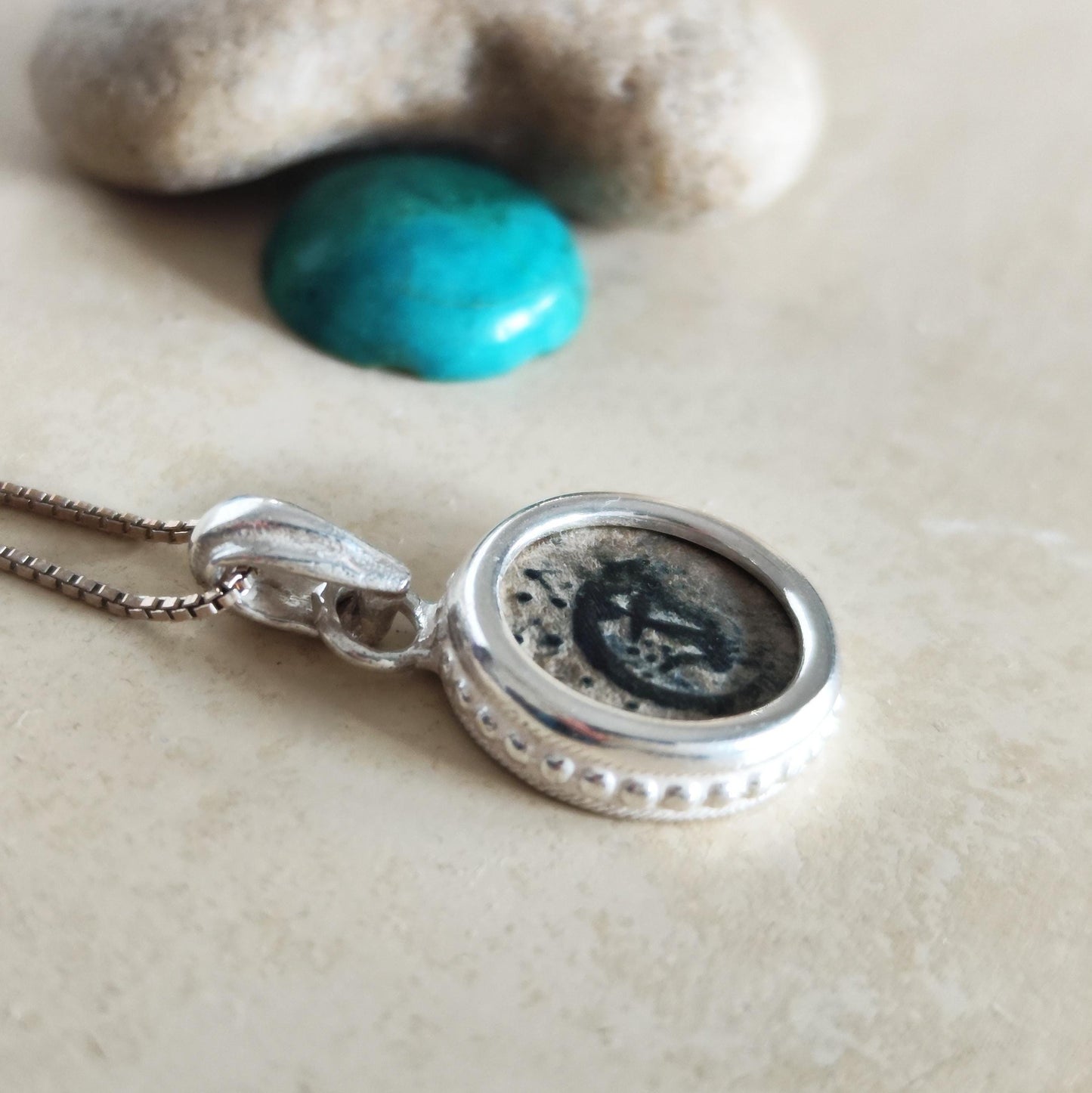 Jesus Time Coin Jewelry, Bible Mark 12:41 Widow Mite Necklace, Ancient Judean Coin Pendant for Christian