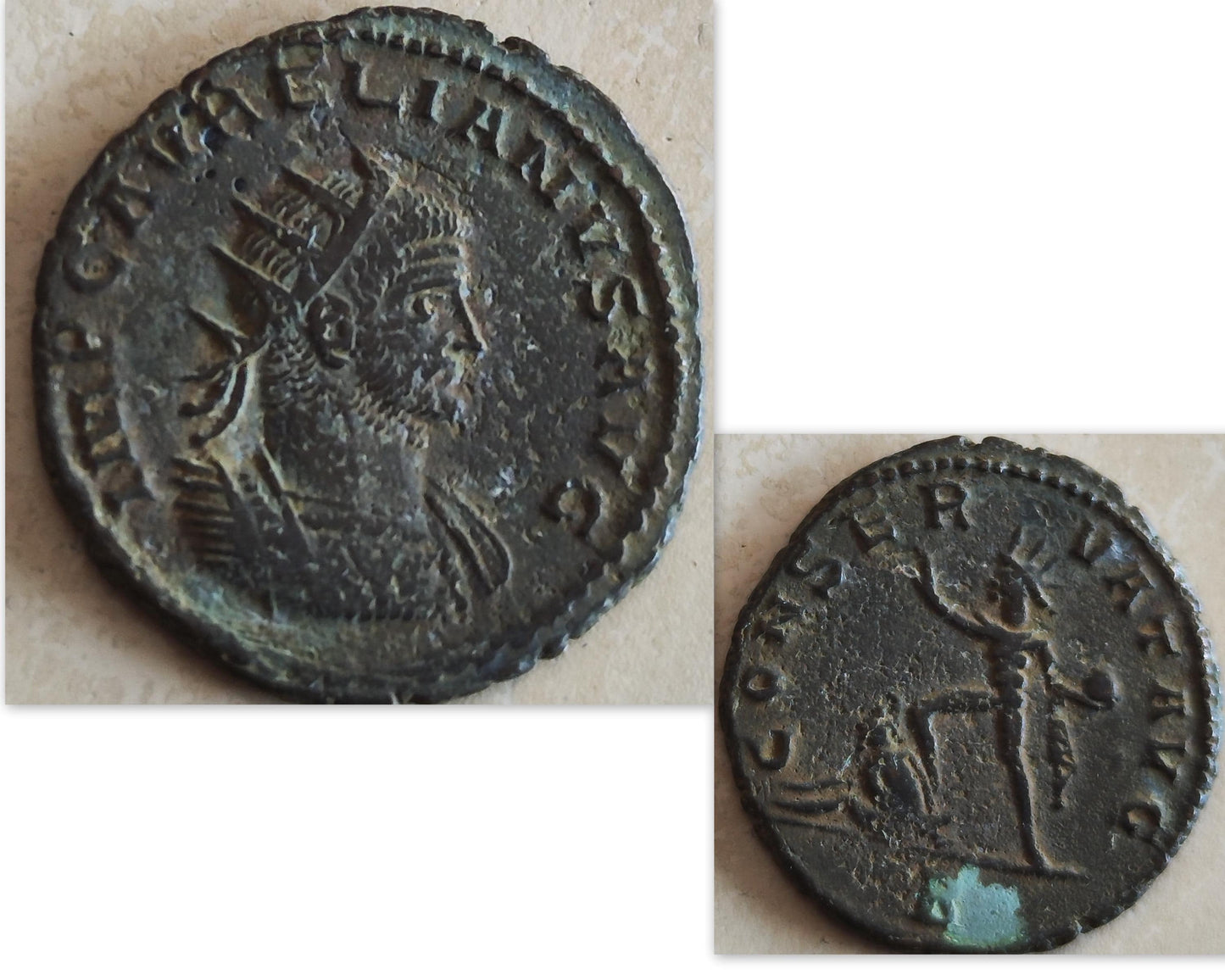 Antique Roman Aurelian Coin Pendant, Authentic Roman Coin Necklace, Real Ancient Coin Necklace, Gold Plated Vintage Pendant
