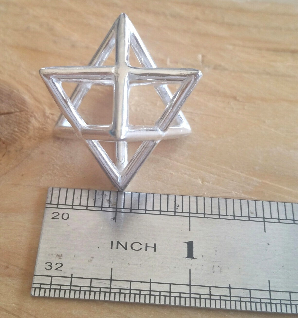 Large Sterling Silver Merkaba Pendant: Sacred Geometry Necklace Barr Designs