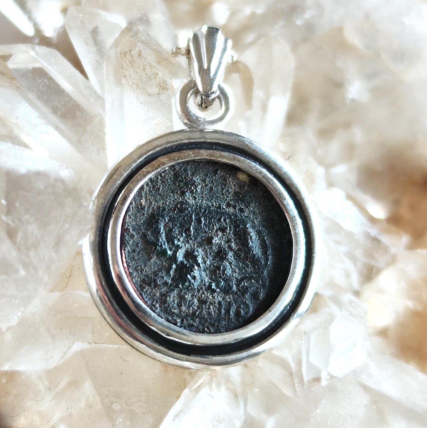 Romulus & Remus Roman Coin Pendant: Sterling Silver, Authentic Ancient Constantine Coin Barr Designs