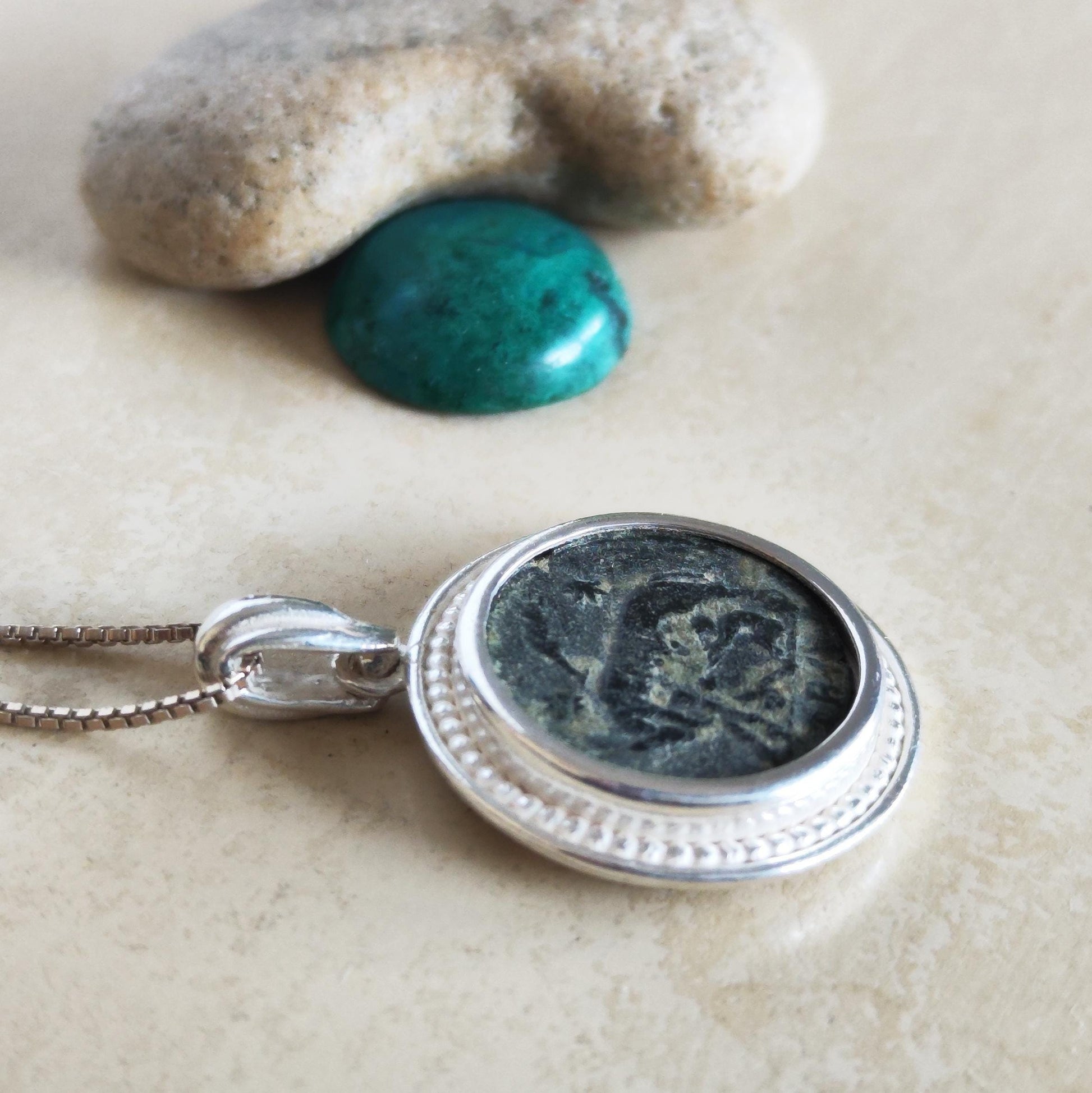 Ancient Roman Coin Necklace: Twins Romulus and Remus, Sterling Silver Pendant Barr Designs
