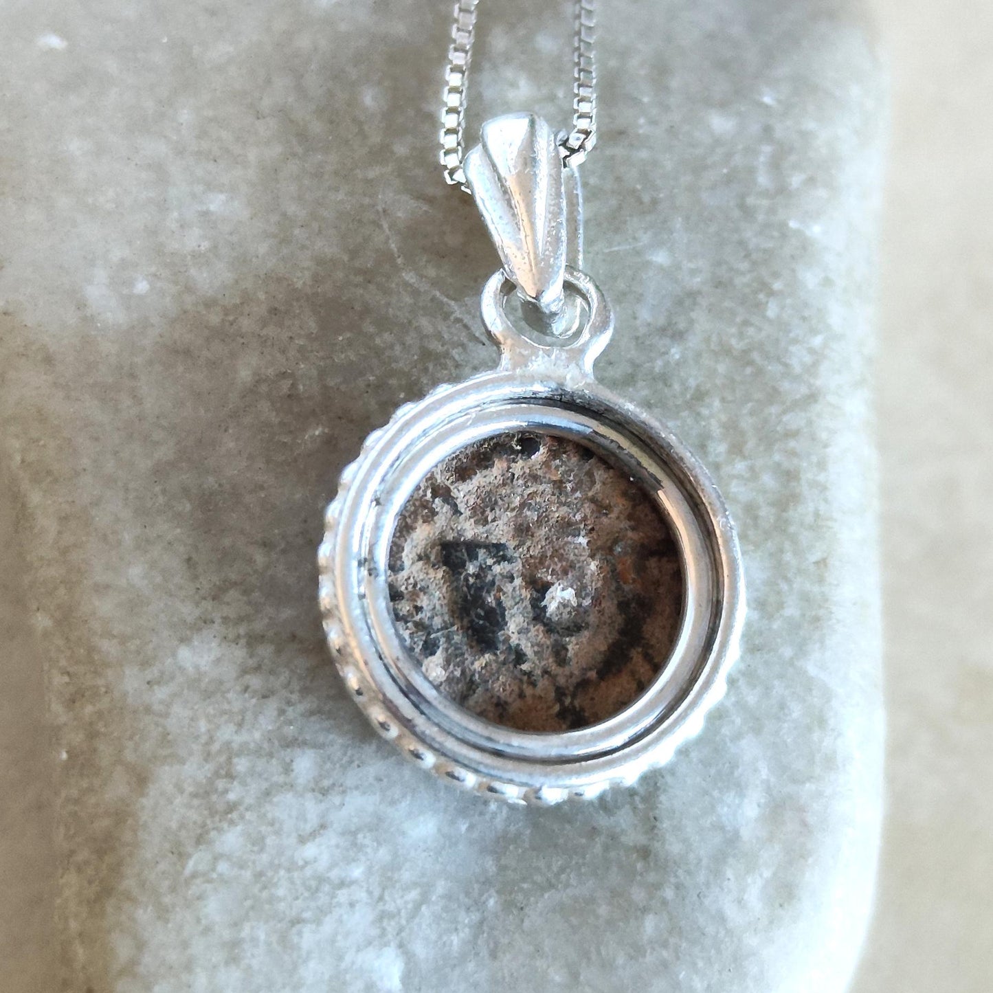 King Herod The Great Antique Coin Silver Pendant, Jesus Time Coin Medallion, Jewish Roman Cornucopia Coin