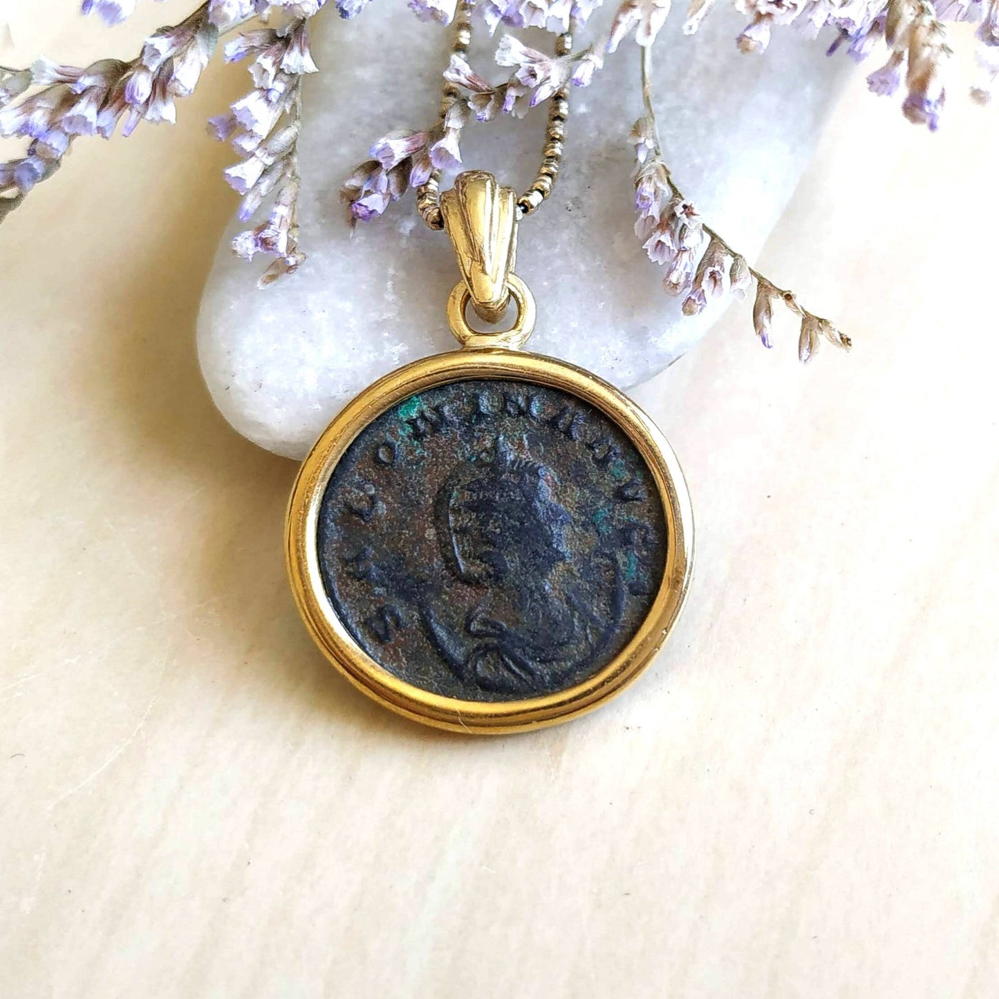 Ancient Roman Empress Salonina Coin necklace, Women of the Roman Empire Medallion, Gallienus Era coin