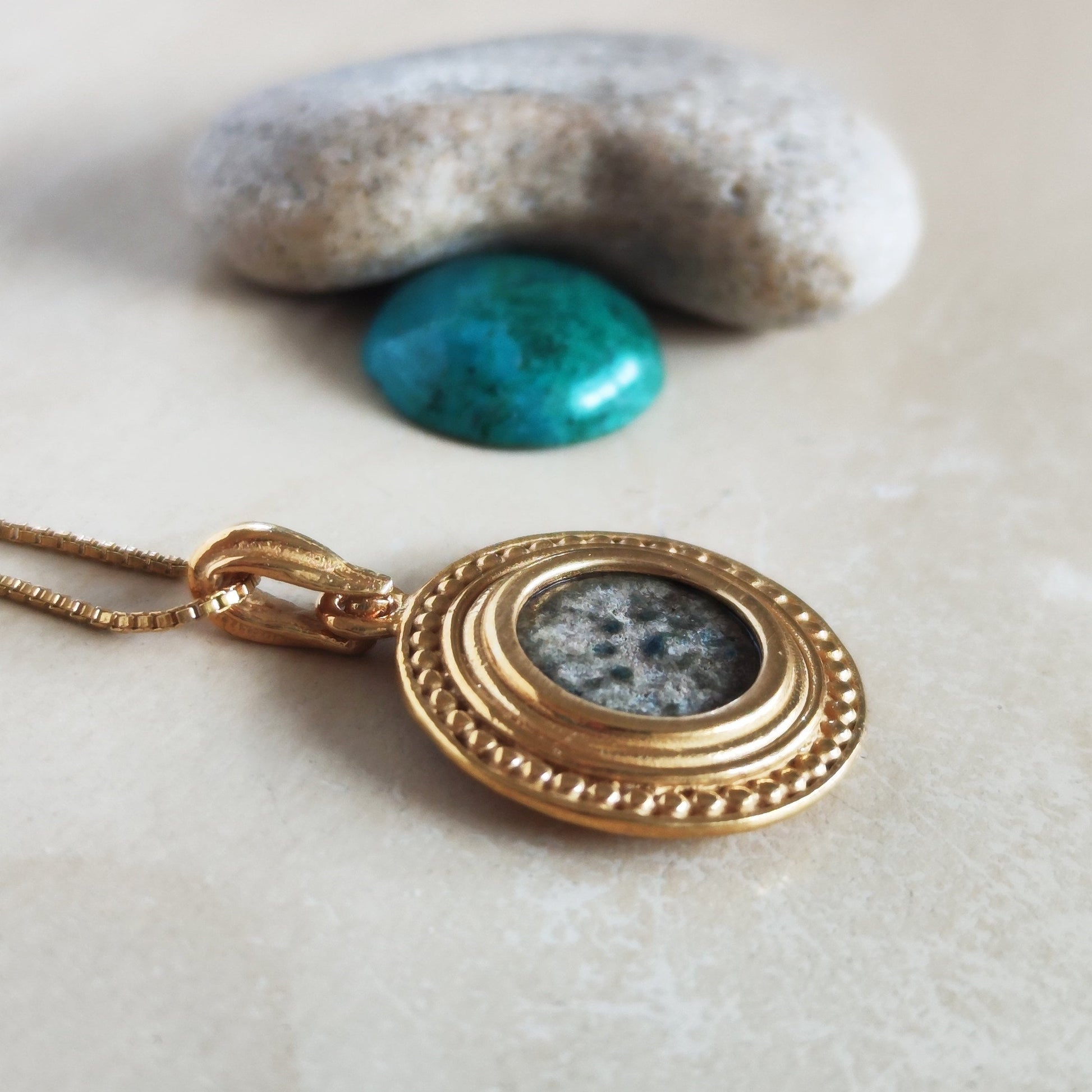 Biblical Widow's Mite Coin Necklace: 18K Gold Plated Sterling Silver Pendant Barr Designs