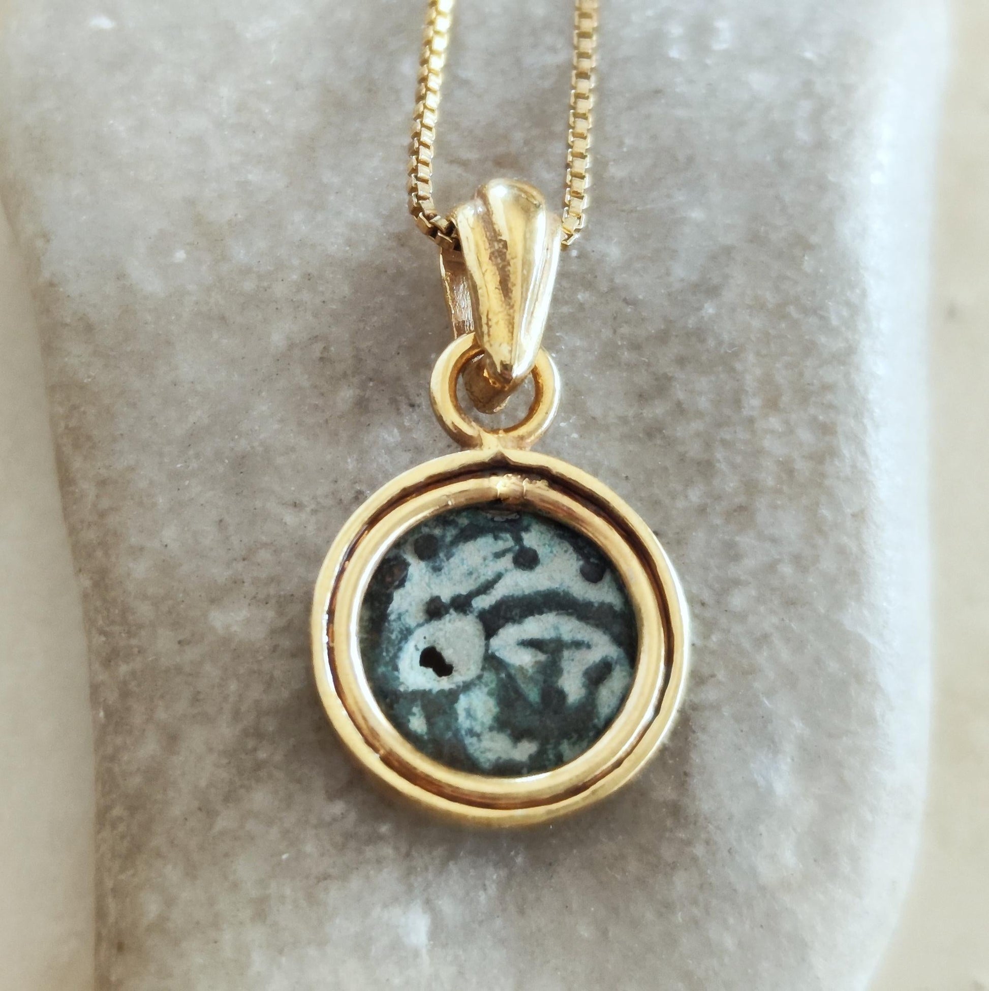 Widow's Mite Coin Necklace: Authentic Ancient Coin, 18K Gold-Plated Sterling Silver Barr Designs