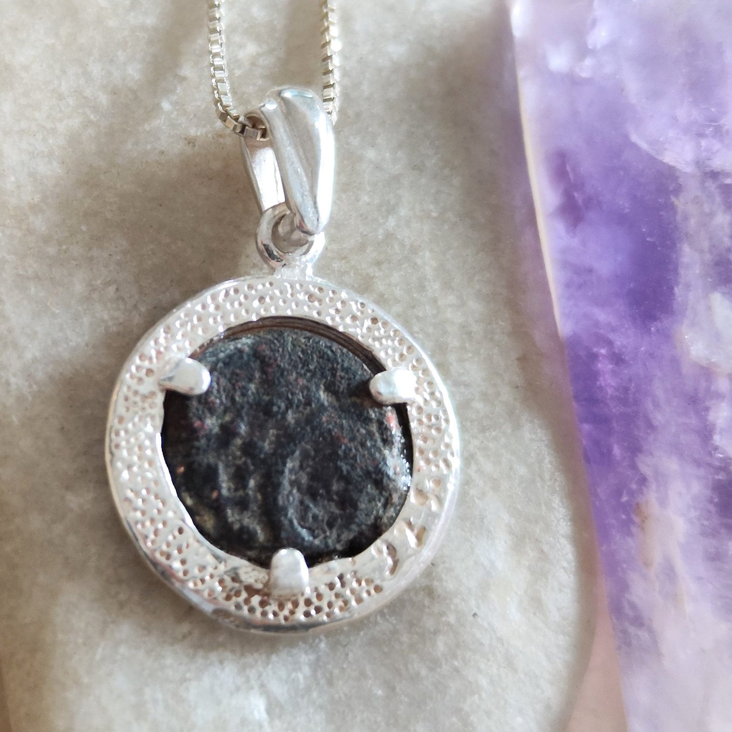 Authentic Ancient Pendant, Widow's Mite Pendant, Coin Necklace, Medallion Necklace, Vintage Coin Pendant, Christian Coin Gift, Widow Gift