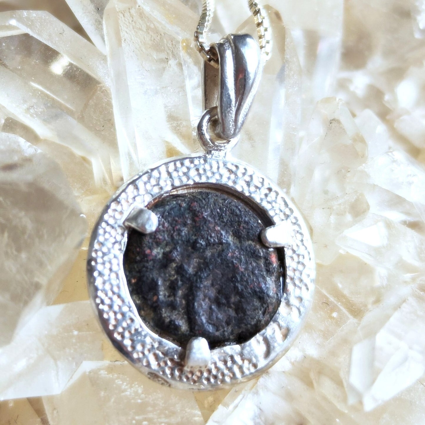 Authentic Ancient Pendant, Widow's Mite Pendant, Coin Necklace, Medallion Necklace, Vintage Coin Pendant, Christian Coin Gift, Widow Gift
