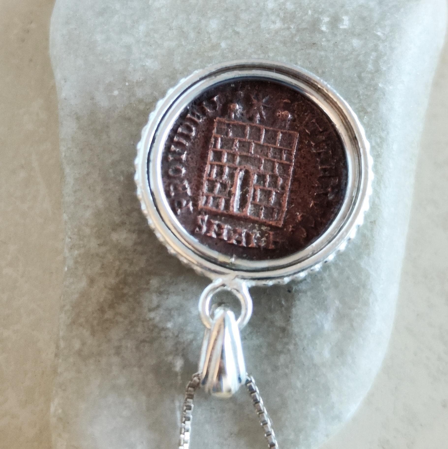 Ancient Constantine I Coin Necklace, Sterling Silver Pendant, History Gift Barr Designs