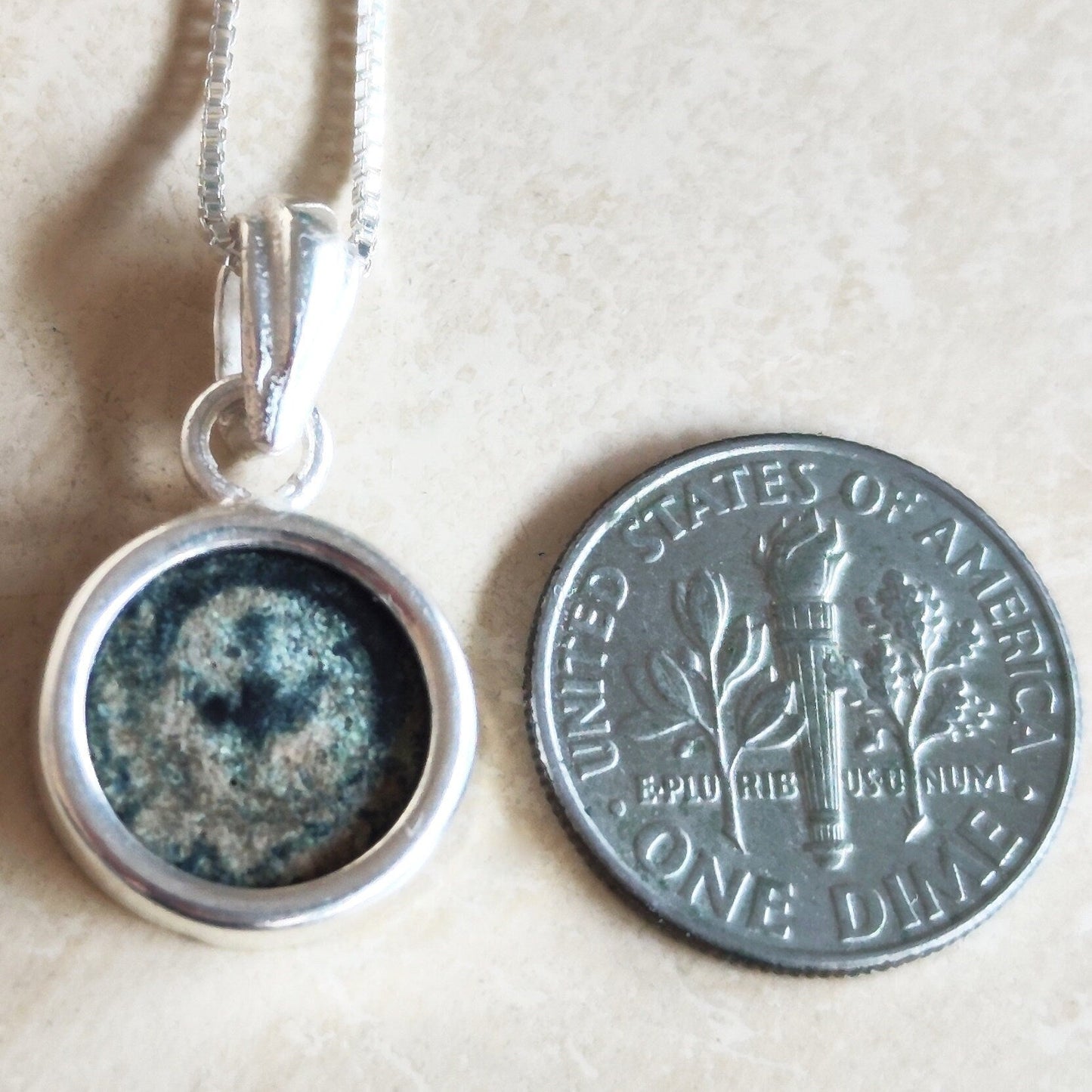 Widow's Mite Coin Necklace: Sterling Silver Ancient Biblical Jewelry Barr Designs