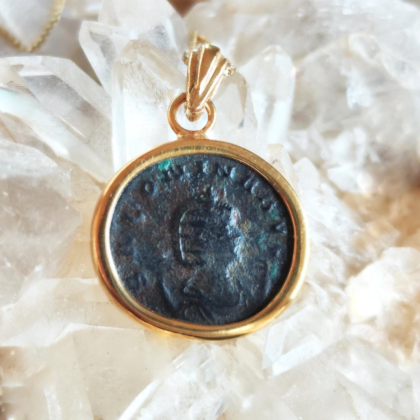 Ancient Roman Empress Salonina Coin necklace, Women of the Roman Empire Medallion, Gallienus Era coin