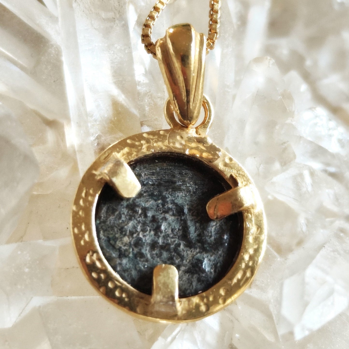 Authentic widow's mite coin necklace, Biblical Coin Medallion, Ancient Judea bronze Prutah, Christian Jesus jewelry, women vintage gift idea