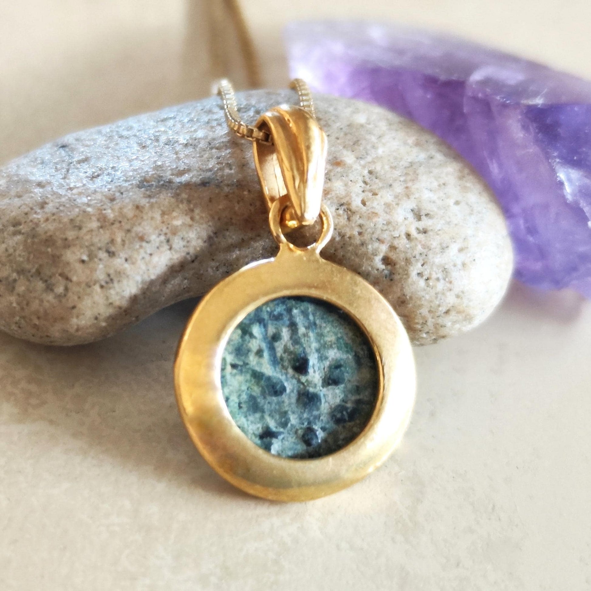 Antique Widow's Mite Coin Pendant: 18K Gold Plated Sterling Silver, Bible Gift Barr Designs