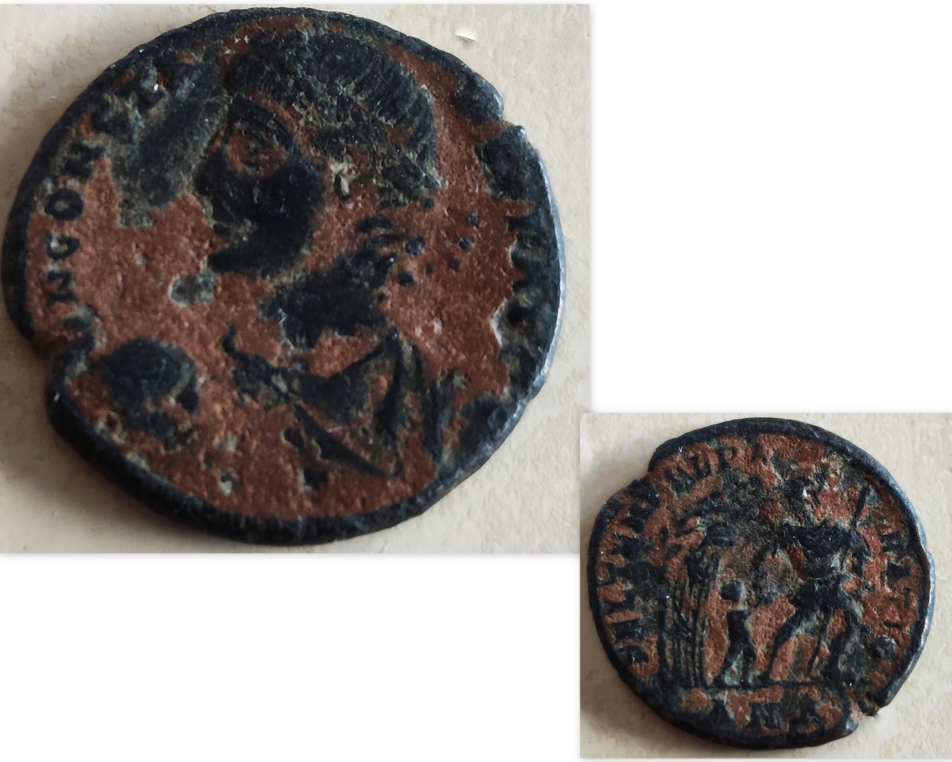 Antique Roman Coin Silver Necklace: Son of Constantine Medallion, Ancient Constans Constantius II Pendant Barr Designs