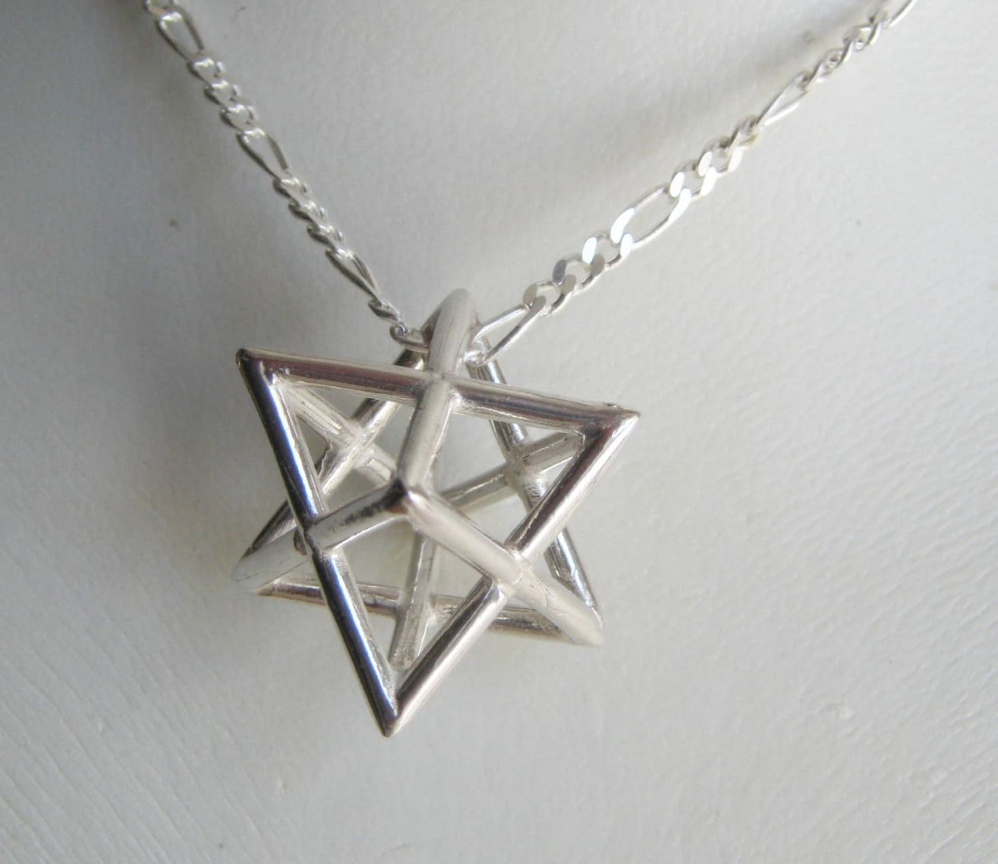 Extra Large Sterling Silver Merkaba Pendant: Sacred Geometry Necklace Barr Designs