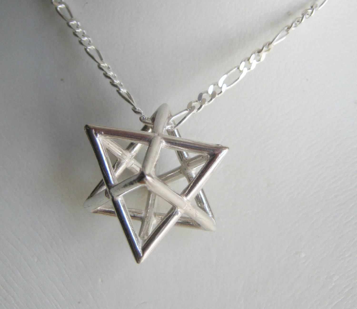 Extra Large Sterling Silver Merkaba Pendant: Sacred Geometry Necklace Barr Designs