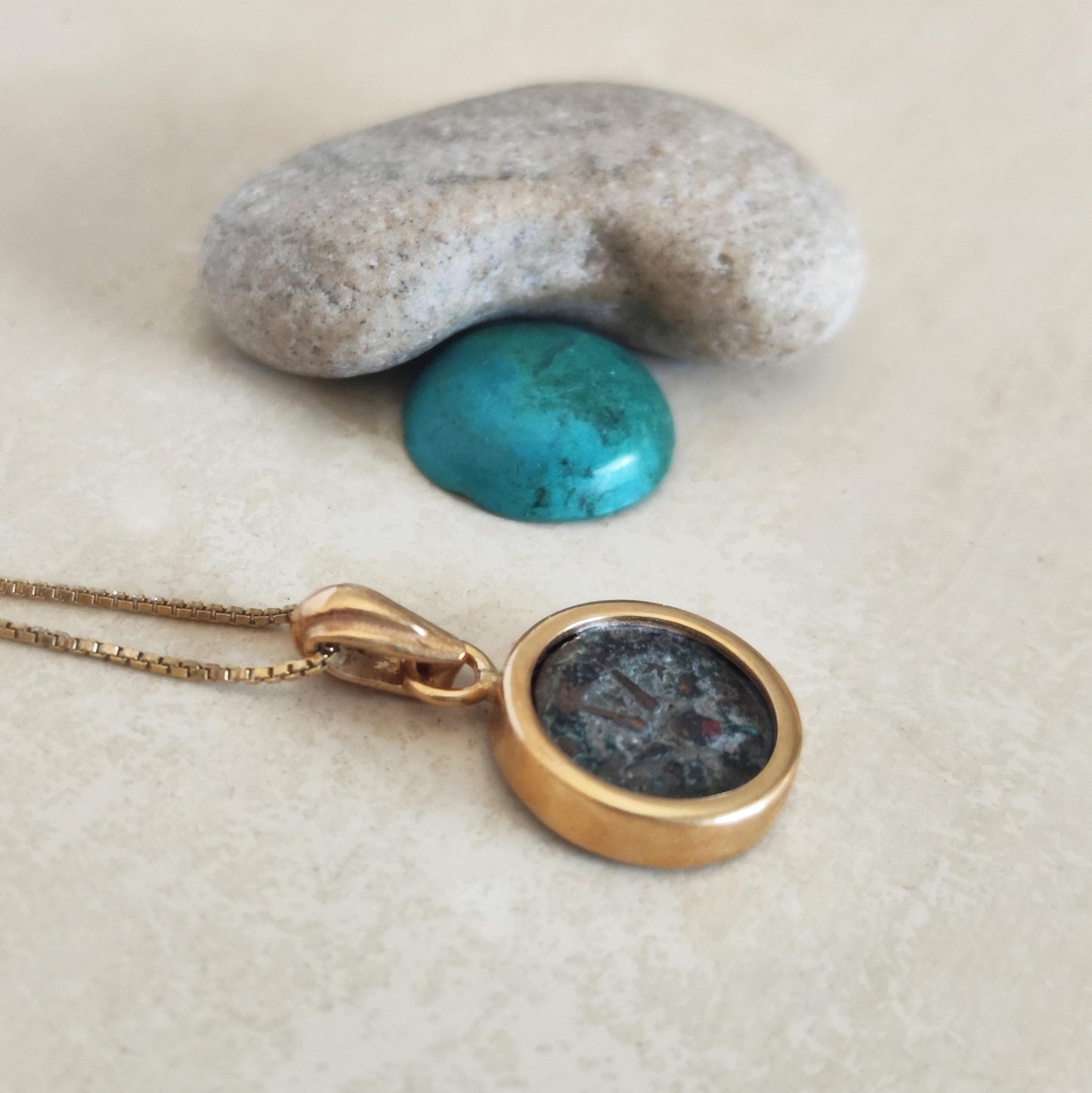 Widow's Mite Pendant, Genuine Ancient Coin Necklace, Vintage Gold Plated Small Coin Pendant, Widow Mite Jewelry, Jesus Christ Antique Coin