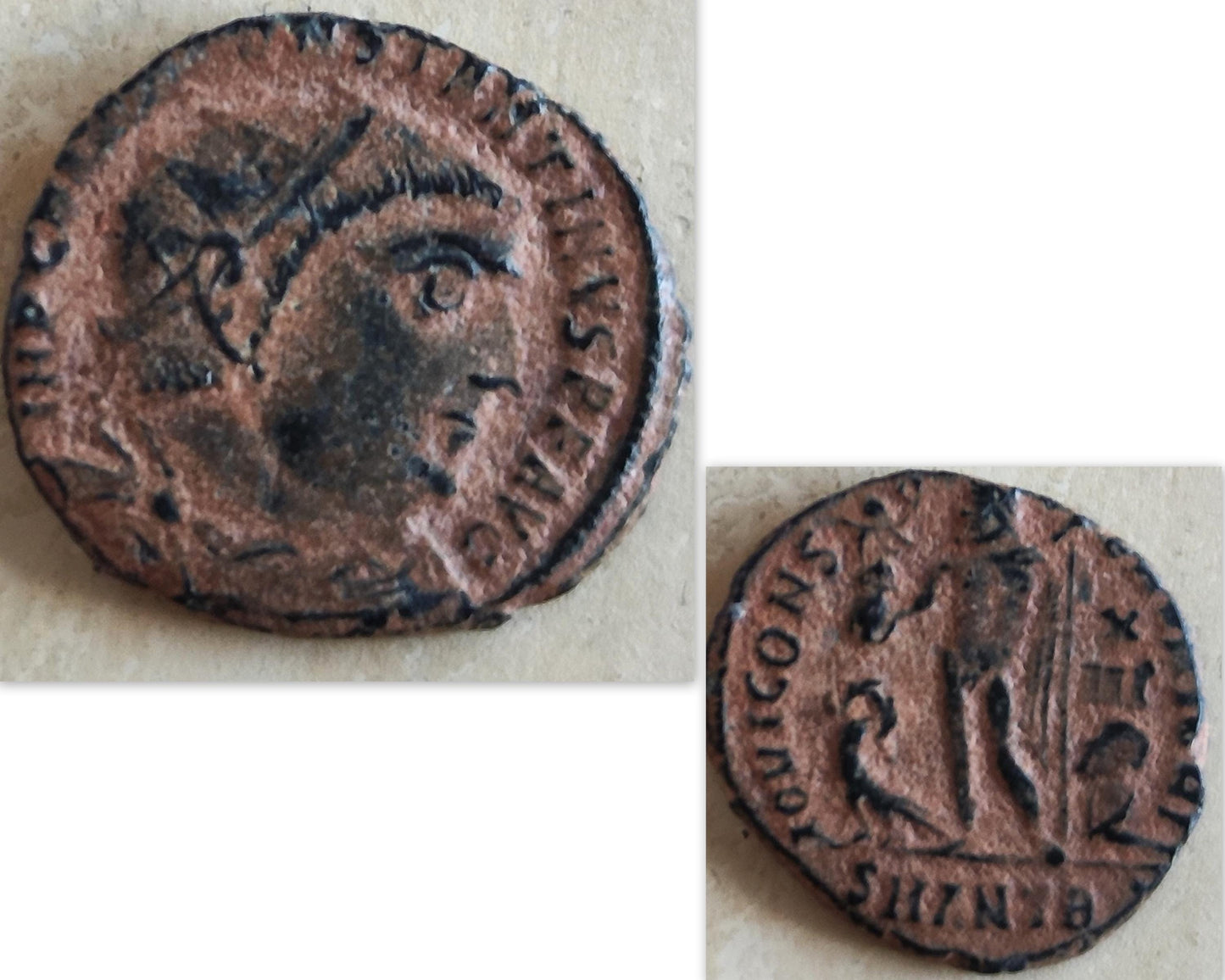 Genuine Roman Coin Pendant, Emperor Constantine I Roman Coin Necklace, Ancient Coin Necklace, Vintage Jewelry, Roman God Jupiter