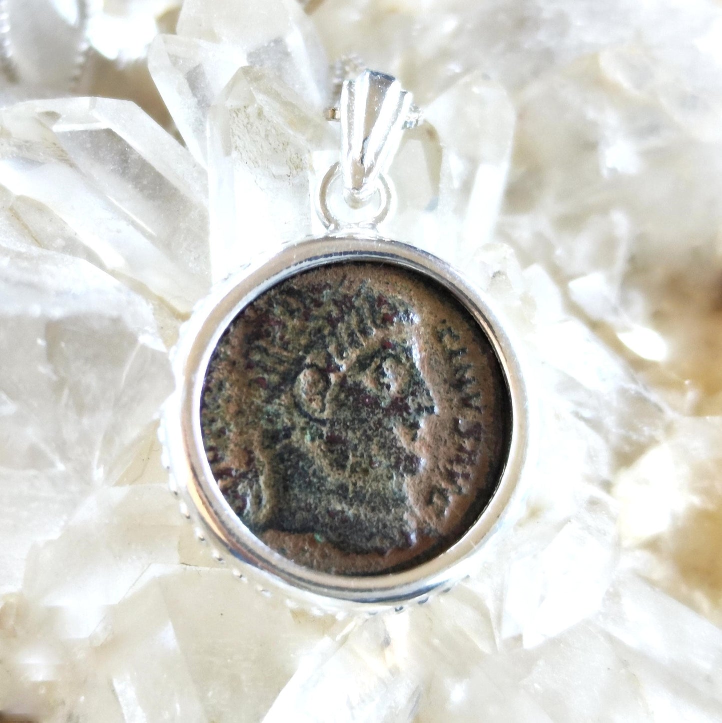 Genuine Constantine I Coin Necklace, Antique Roman Silver Medallion, History Gift Barr Designs