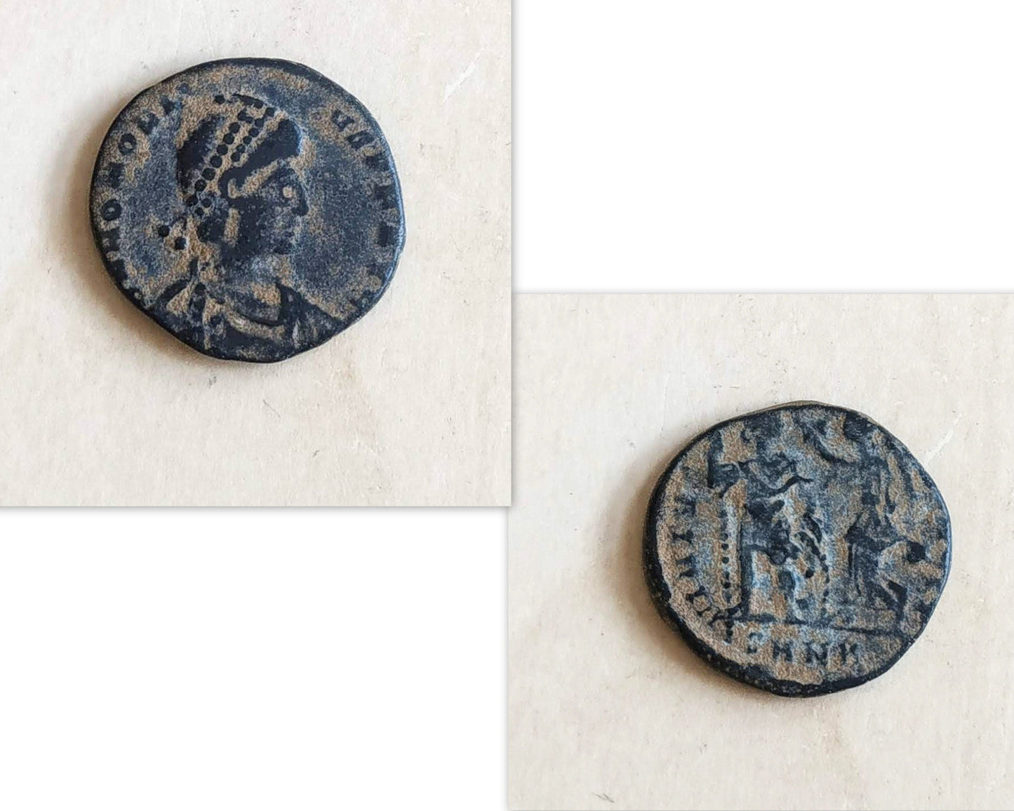 Ancient Roman Emperor Honorius Coin Necklace, Early Christian Theodosius Coin Pendant, Vintage Gift Barr Designs