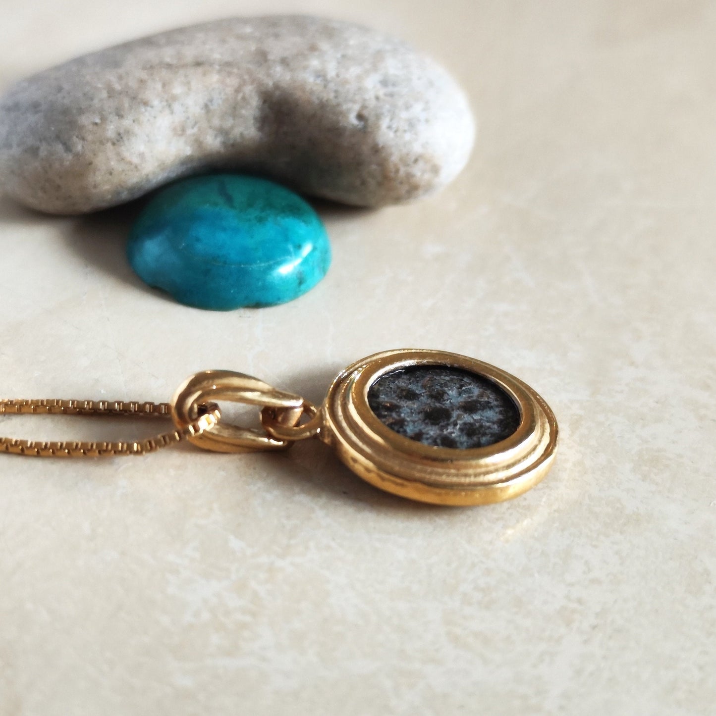 Authentic widow's mite coin necklace, Biblical Coin Medallion, Ancient Judea bronze Prutah, Christian Jesus jewelry, women vintage gift idea