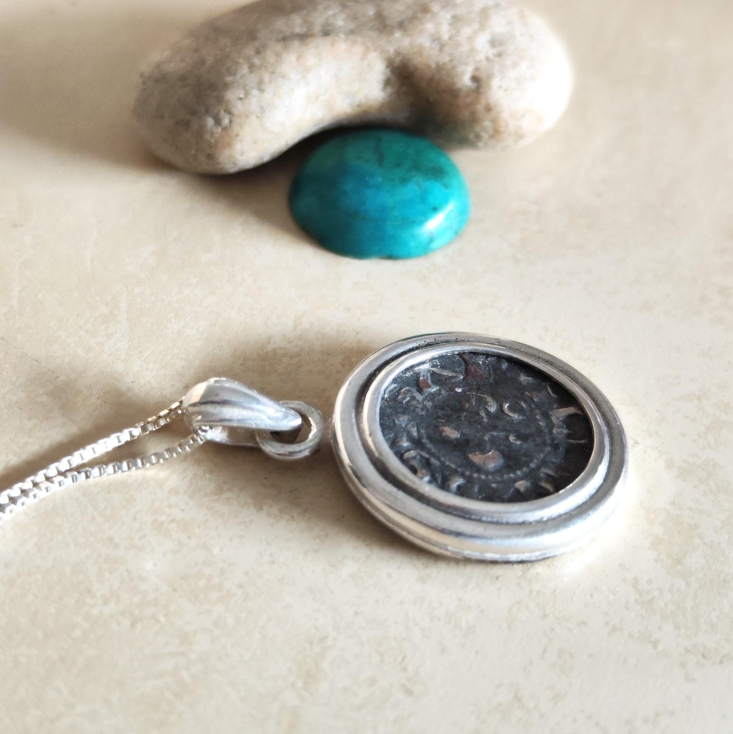 Medieval Crusader Cross Coin Silver Necklace, 1st Crusade France Coin, Christian Medallion Pendant, Gift Idea for Men