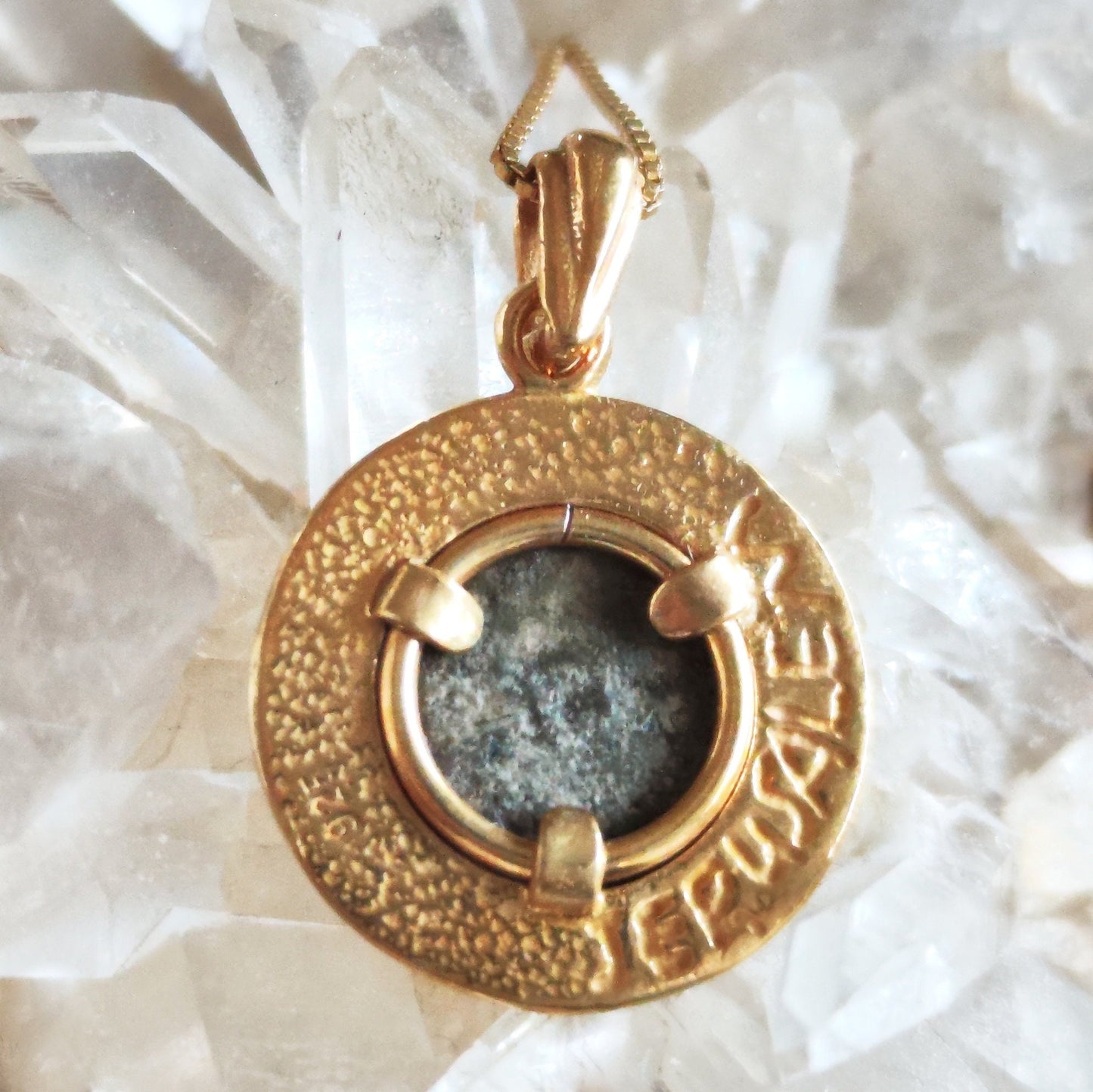 Biblical Widow's Mite Coin Gold Plated Necklace, Christian Coin Medallion, Antique New Testament Pendant, Jesus Ancient Coin Jewelry gift