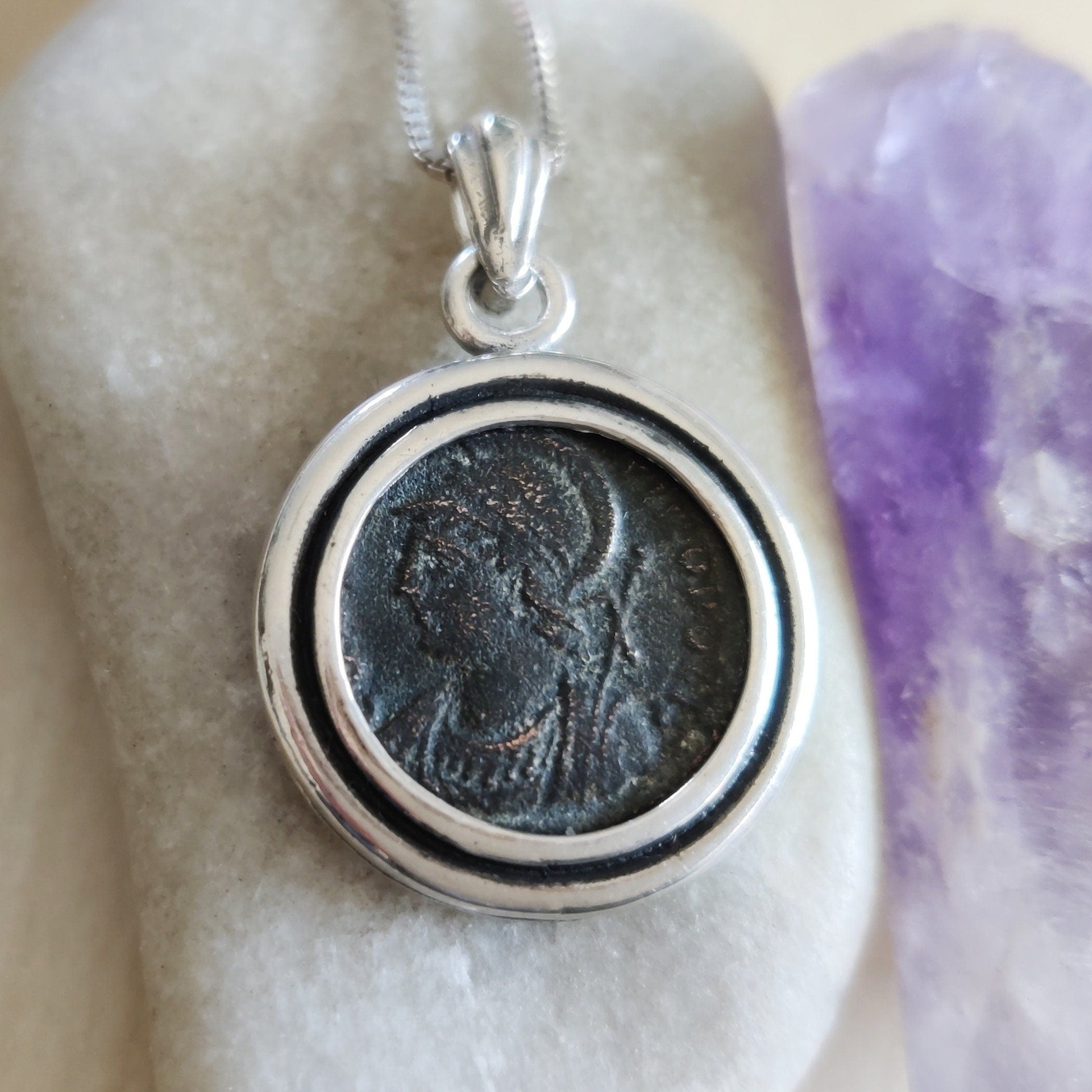 Roman Constantine the Great ancient Coin Medallion, Christian Men Necklace, Christmas Gift Idea Barr Designs