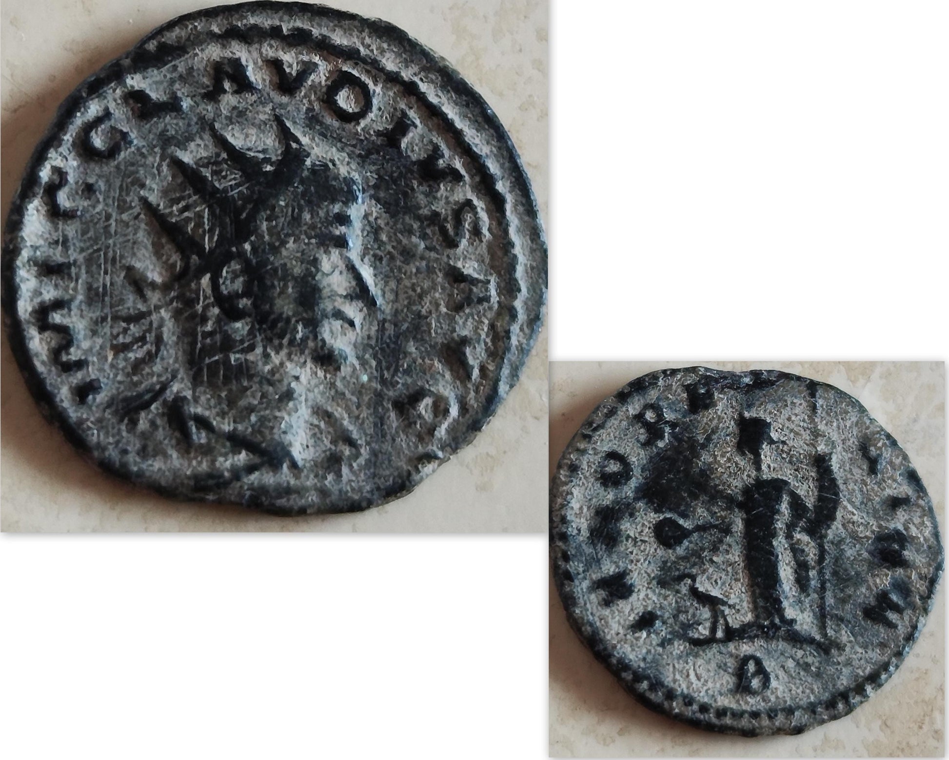 Authentic Certified Roman Emperor Claudius Gothicus Coin Necklace, Antique Silver Unisex Medallion Barr Designs