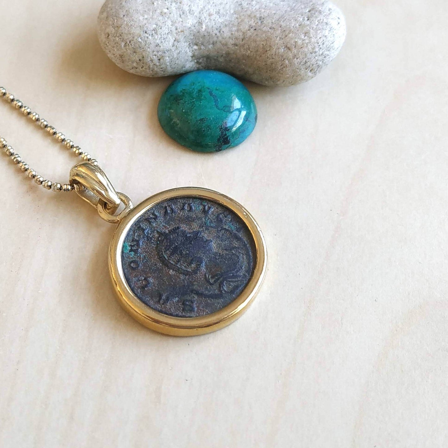 Ancient Roman Empress Salonina Coin necklace, Women of the Roman Empire Medallion, Gallienus Era coin