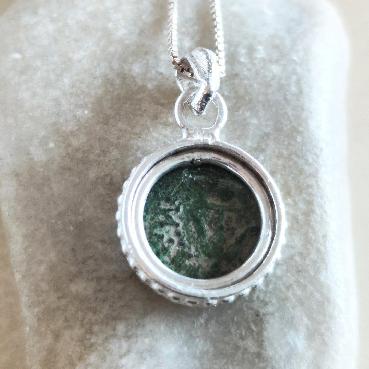Real Antique Widow's Mite Coin Silver Necklace, Biblical Christian Small Medallion Barr Designs