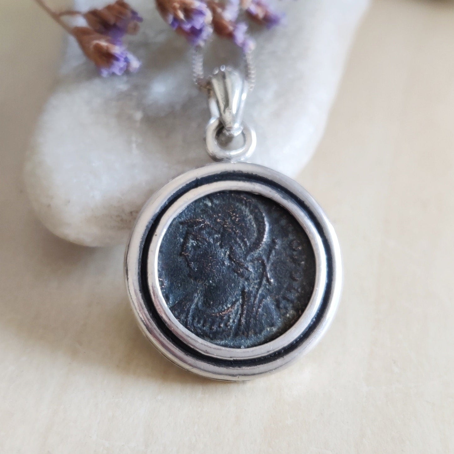 Roman Constantine the Great ancient Coin Medallion, Christian Men Necklace, Christmas Gift Idea Barr Designs