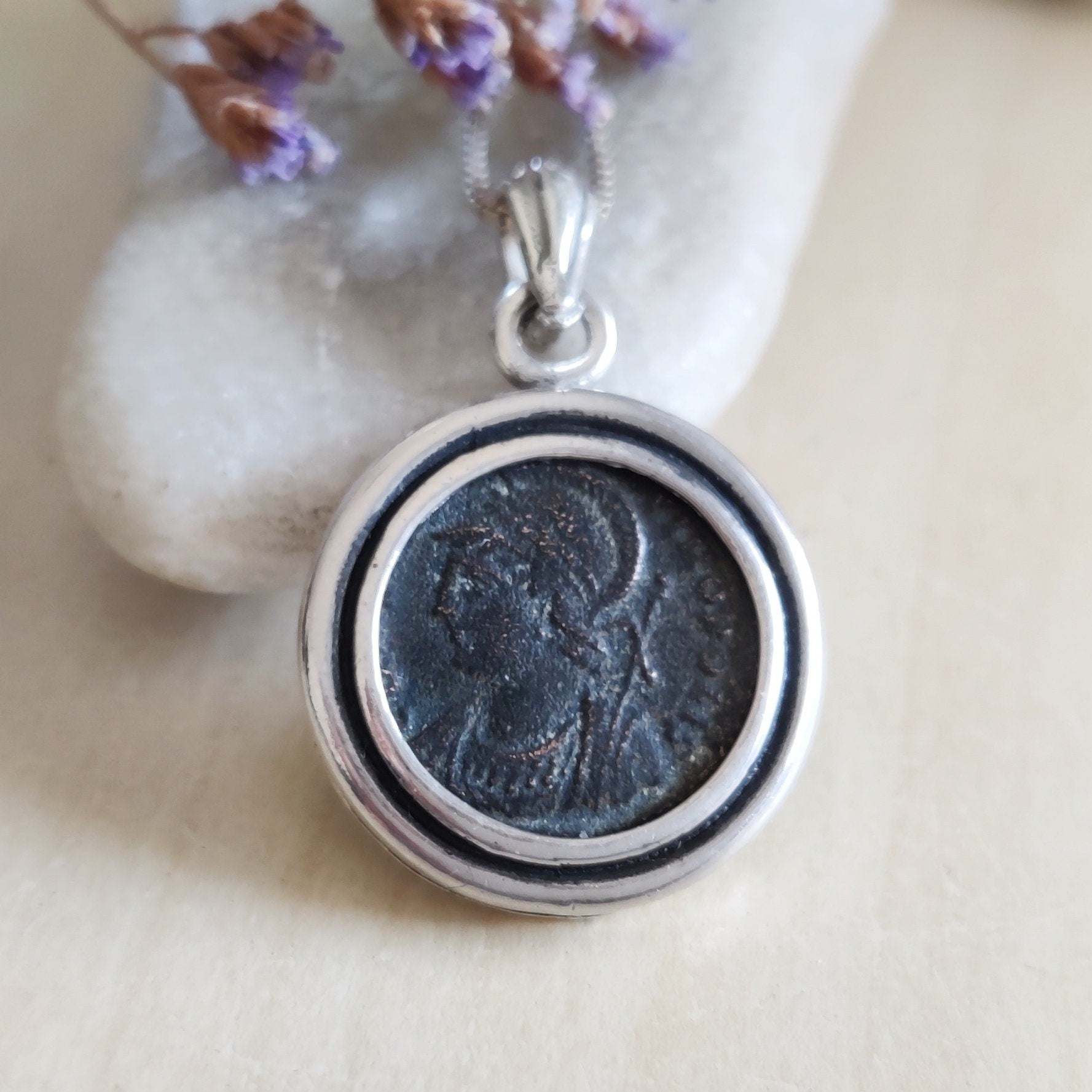 Roman Constantine the Great ancient Coin Medallion, Christian Men Necklace, Christmas Gift Idea Barr Designs