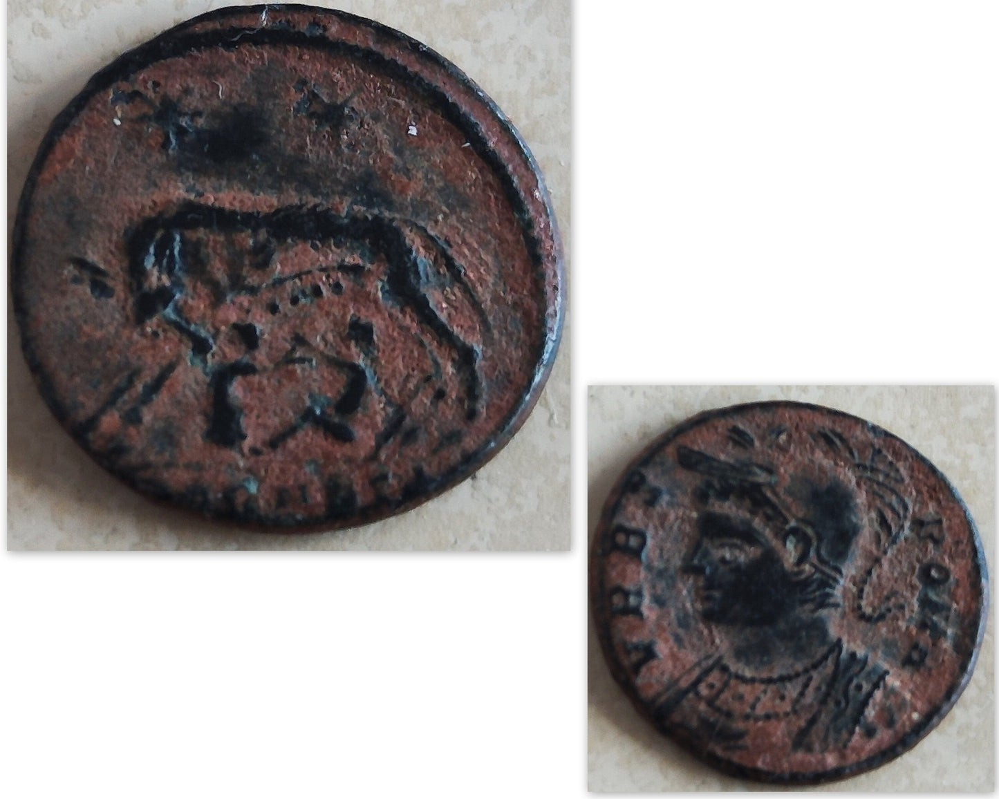 Romulus & Remus Coin Pendant: Genuine Roman Bronze, Gold Plated Sterling Silver Barr Designs
