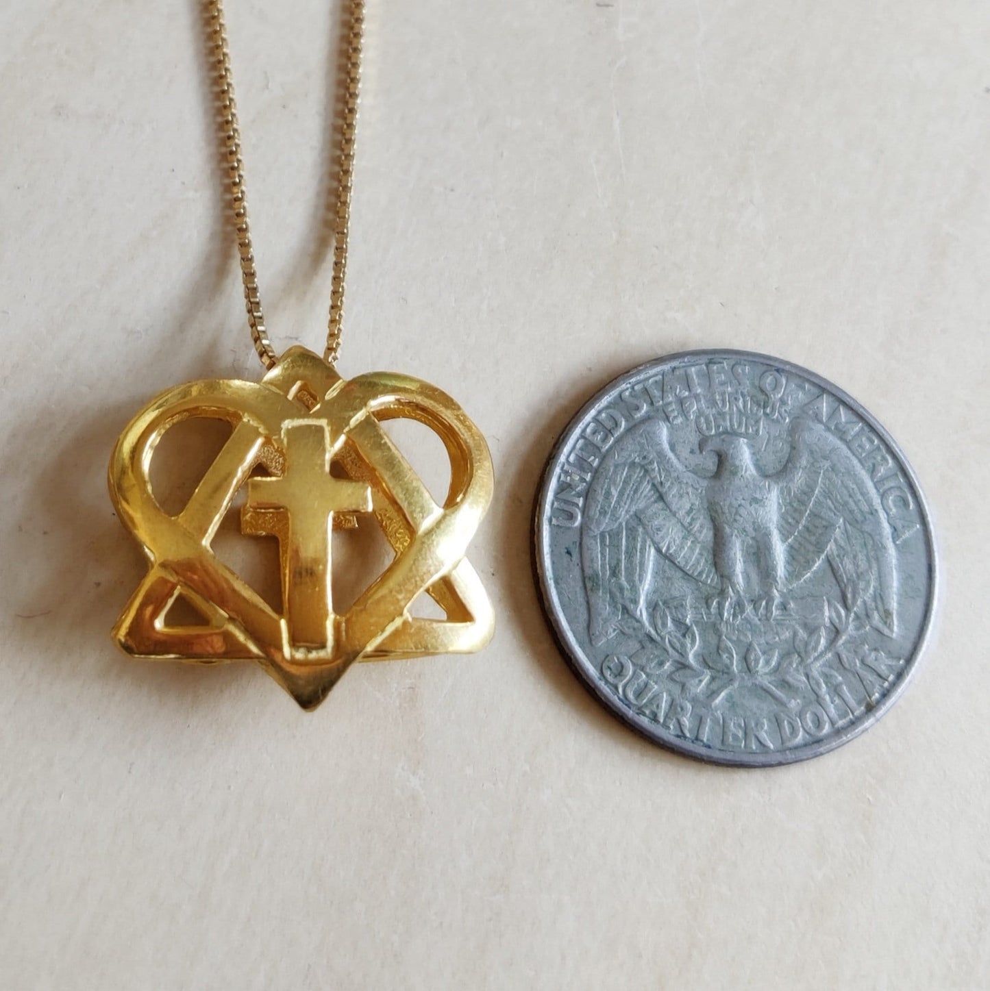 Star of David Cross Pendant, Christian Jewish Messianic Gold Plated Necklace, Interfaith Jewelry, Messianic Gift