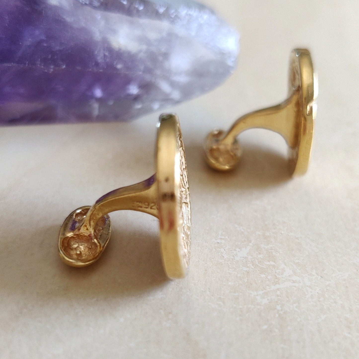 Gold Plated Coin Cufflinks, Jewish Revolt Half Shekel Replica, Israeli Jewelry Barr Designs