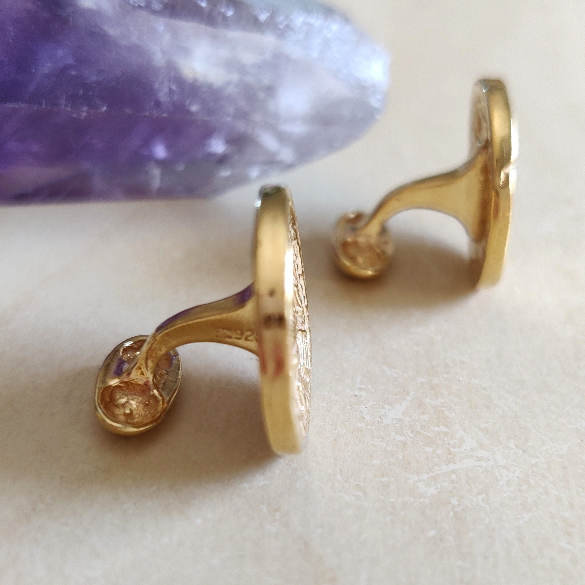 Gold Plated Coin Cufflinks, Jewish Revolt Half Shekel Replica, Israeli Jewelry Barr Designs