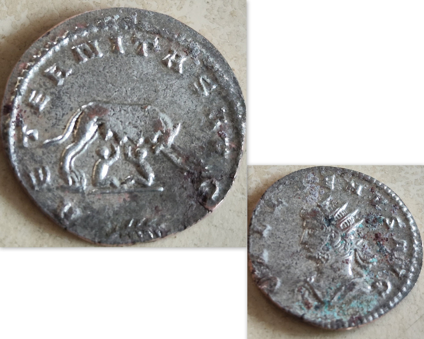 Antique Roman Romulus & Remus with She Wolf Coin Necklace, Ancient  Emperor Gallienus coin Pendant , Vintage Gold Plated Medallion Jewelry