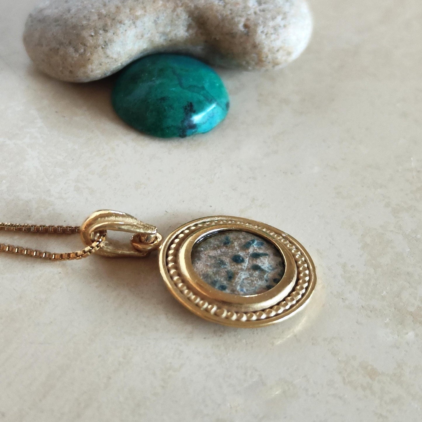 Widow's Mite Coin Necklace: Ancient Judea Prutah, 18K Gold Plated Sterling Silver Barr Designs