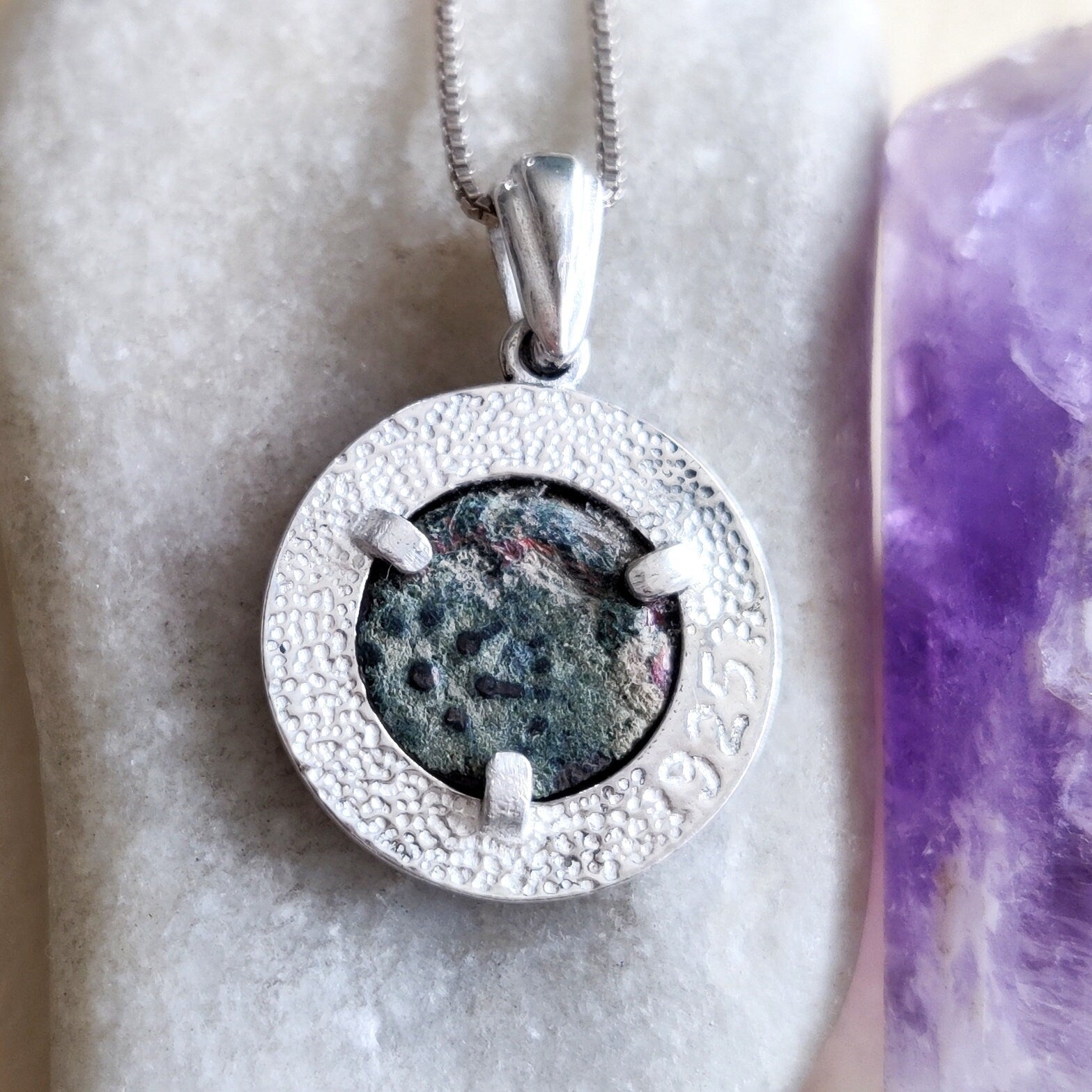 Widow Mite Coin Pendant: Sterling Silver Christian Necklace, Ancient Israeli Jewelry Barr Designs