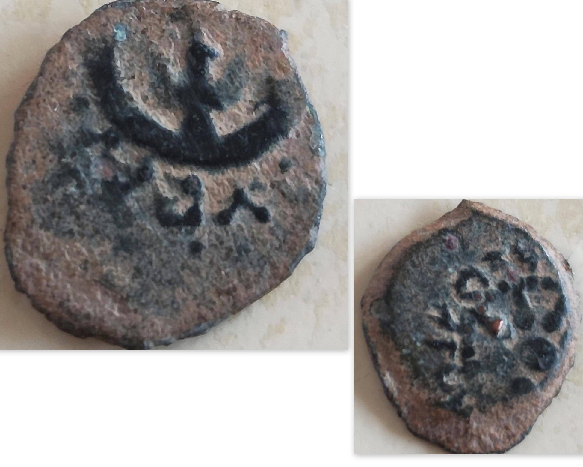 Antique Widows Mite Coin Necklace, Ancient Christian Silver Pendant, Israeli jewelry Barr Designs