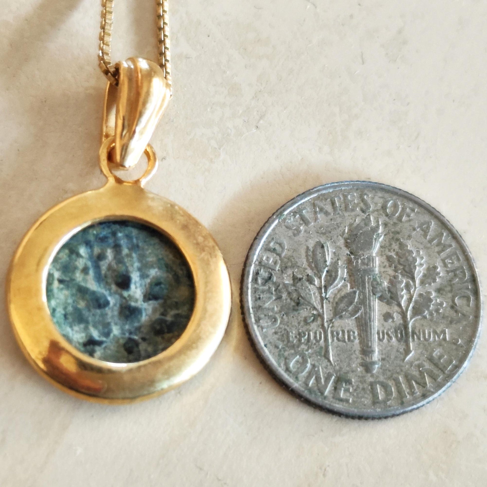 Antique Widow's Mite Coin Pendant: 18K Gold Plated Sterling Silver, Bible Gift Barr Designs