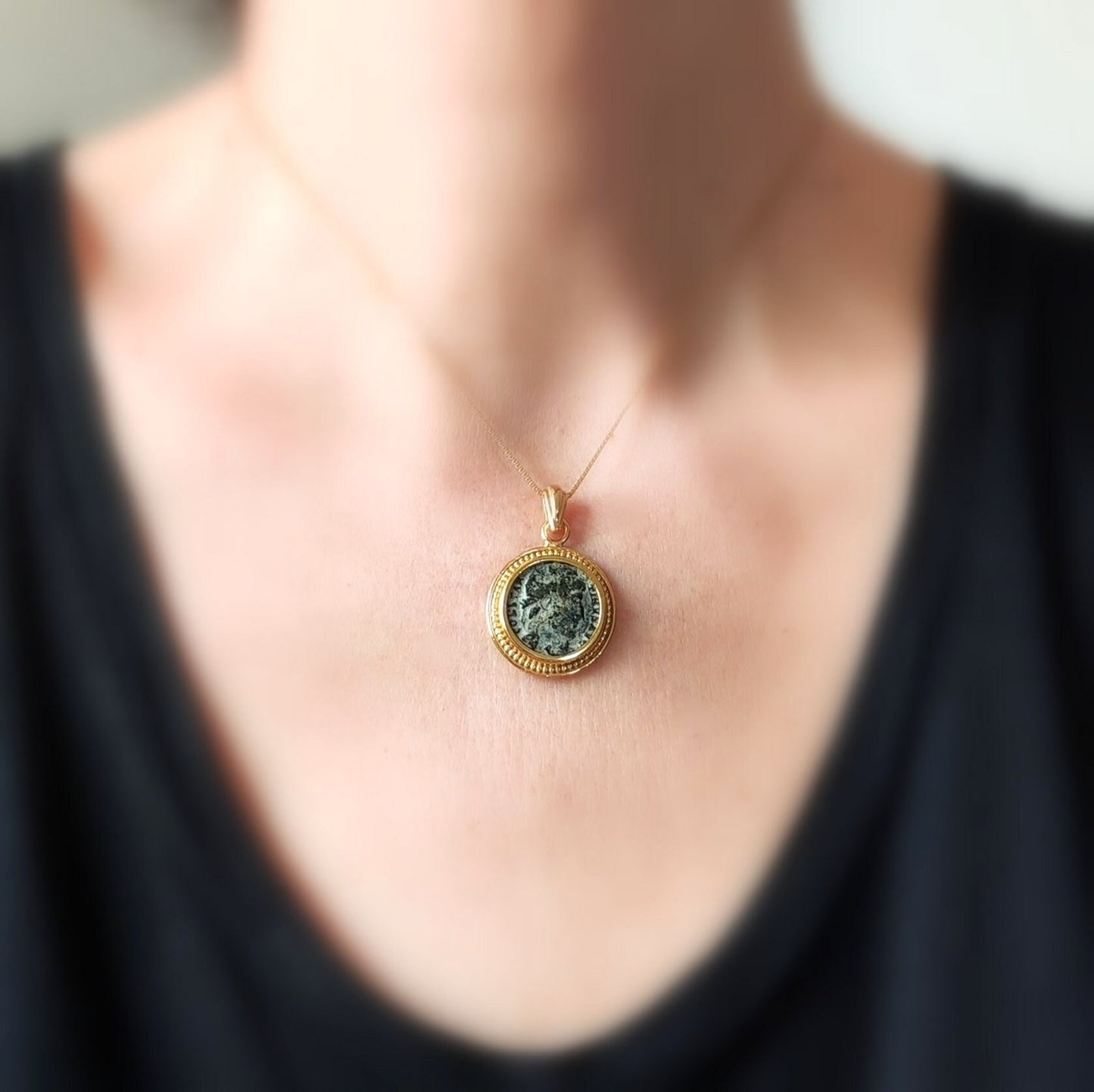 Authentic Certified Roman coin necklace, Antique Constantine the Great medallion, Emperor pendant, Vintage coin jewelry, unisex gift idea