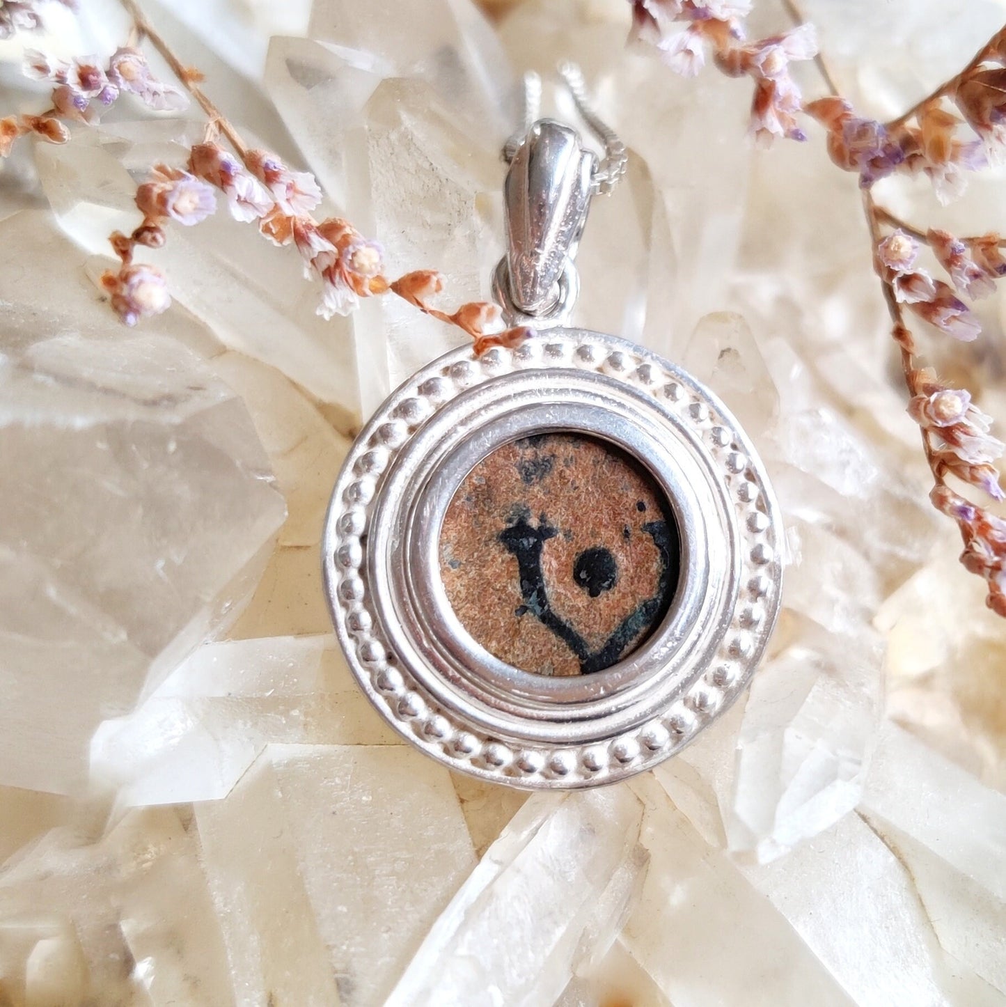 Widow's Mite Coin Pendant, Genuine Ancient Cornucopia Coin Necklace, Judean Silver Coin Pendant, Widow Mite Jewelry, Unisex Biblical Gift