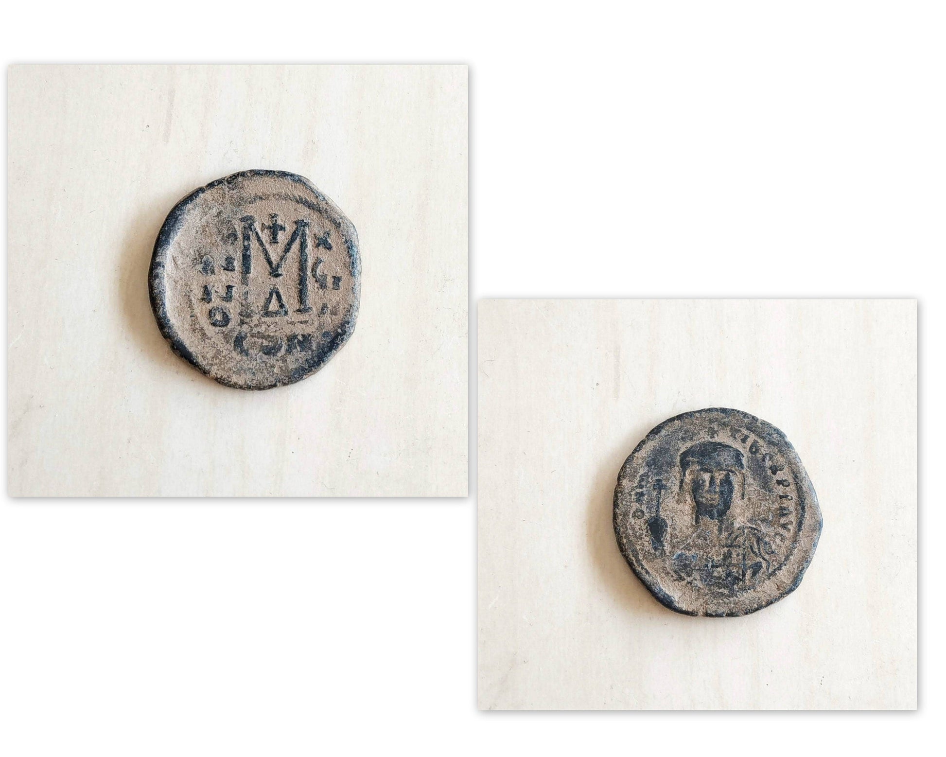 Ancient Byzantine Cross Coin Statement Medallion: Sterling Silver Unisex Necklace Barr Designs