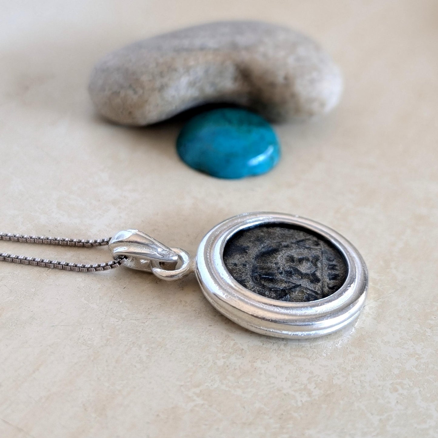 Romulus and Remus She Wolf Necklace: Ancient Roman Coin, Sterling Silver Barr Designs